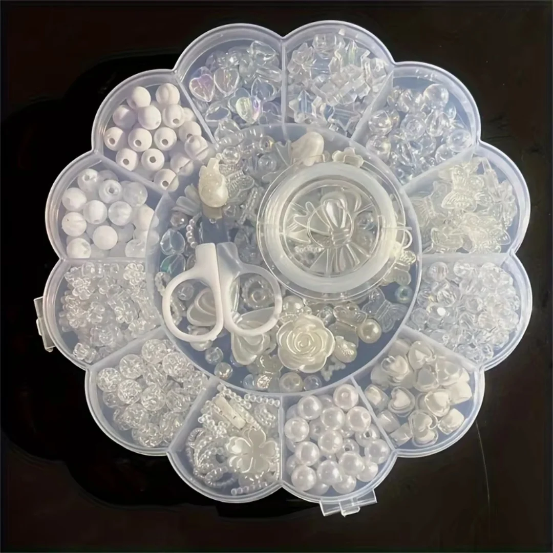 13 Gitter mit 0,6-2,6 Zentimeter großen, farblich gemischten Acrylperlen, DIY-Herstellung von Armbändern, Halsketten, Ringen usw. – Detail 12