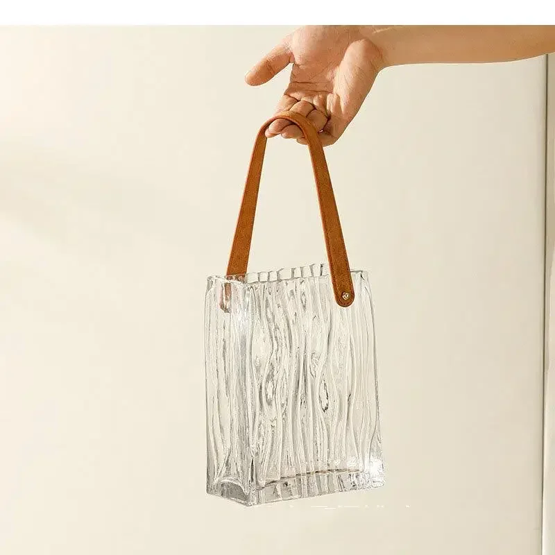 

#For Handbag Shape Glass Vase Hydroponics Flower Pots Desk Decoration Flowers Arrangement Floral Modern Home Decor^