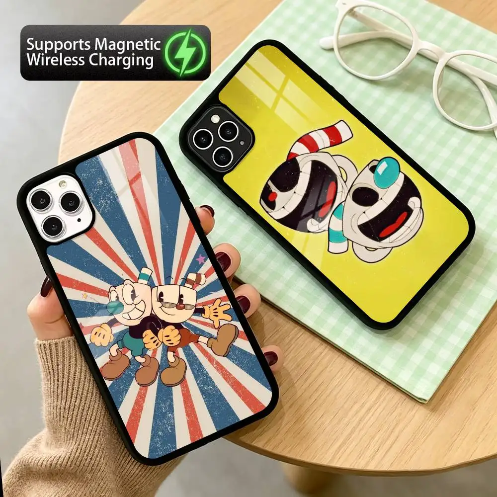 P-Popular C-Cuphead Game  Phone Case For iPhone17,16,15,14,13,12,11 Plus,Pro Supports Magnetic Wireless Charging