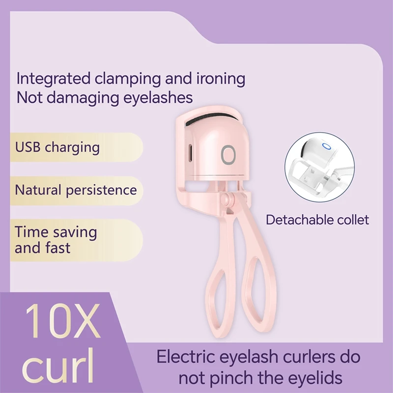 Electric Eyelash Curler USB Charging Model Fast Heating Portable Eye Lash Perm Lasting Curling Thermal Eyelash Clip