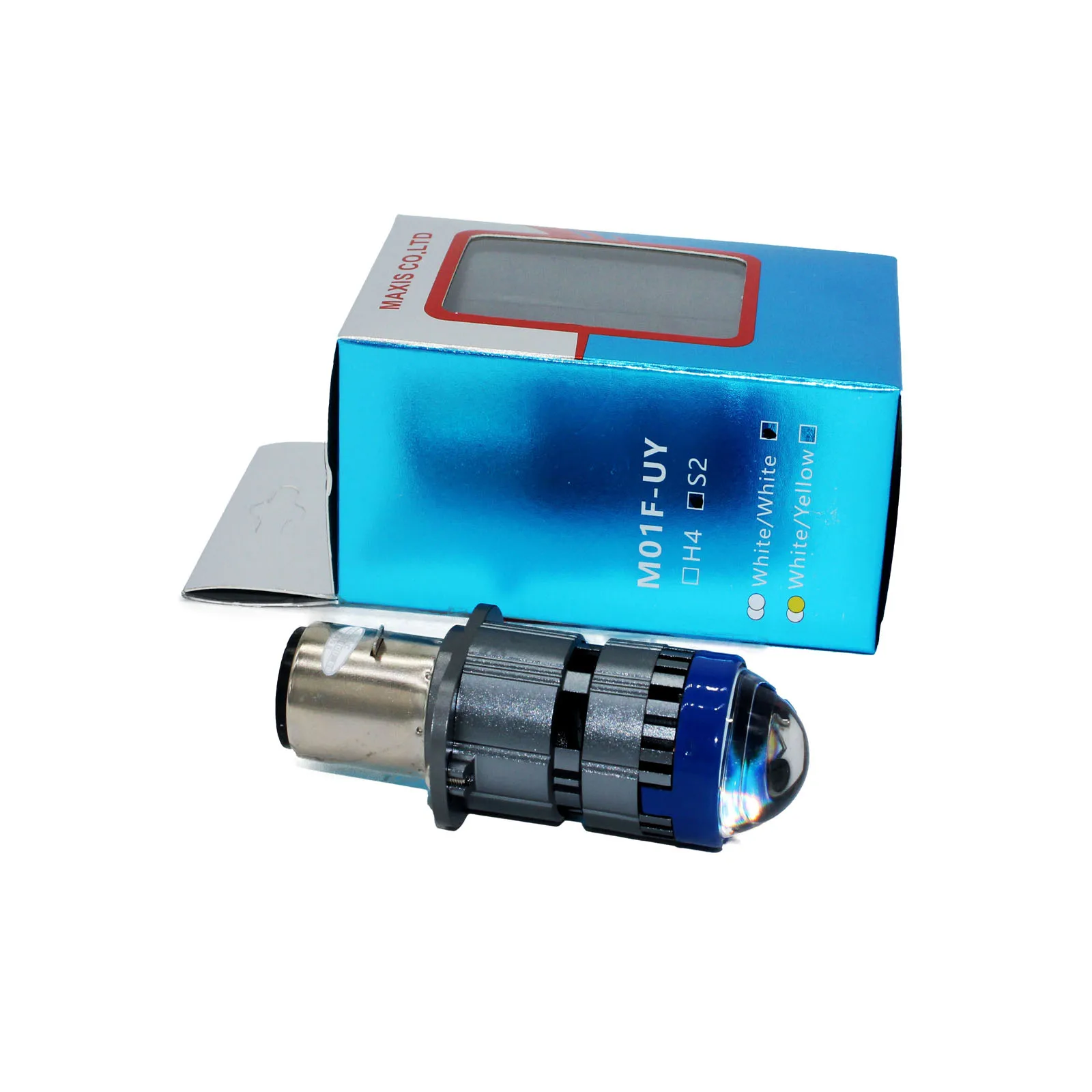 BA20D S2 H6 faros de motocicleta LED Mini proyector Kit haz alto-bajo 6000K blanco 6000LM bombillas