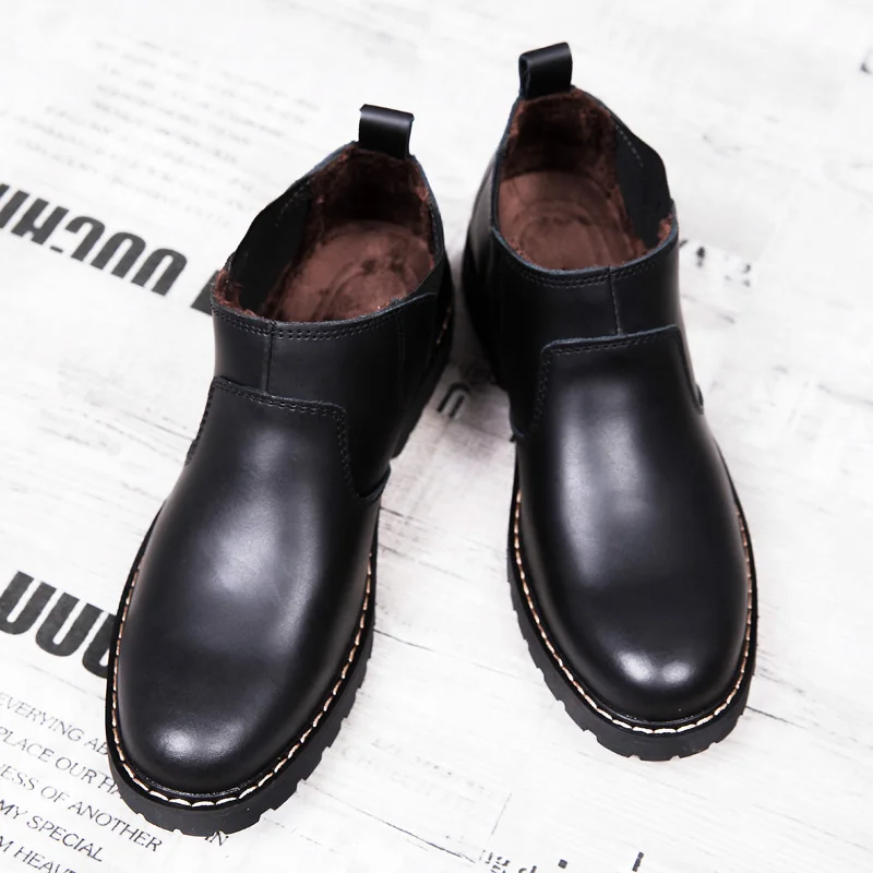 Men's Boots Plus Cotton Warm Retro Large Size Round Head Comfortable Fashion Wear-resistant Outdoor Trend In The New Style