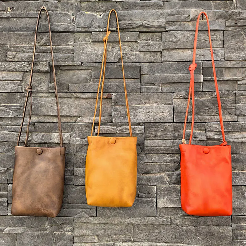 

The first layer of cowhide Shoulder Bag Women Crossbody Purse Designer Plant Tanned Cowhide Phone Luxury Vertical Soft Bag