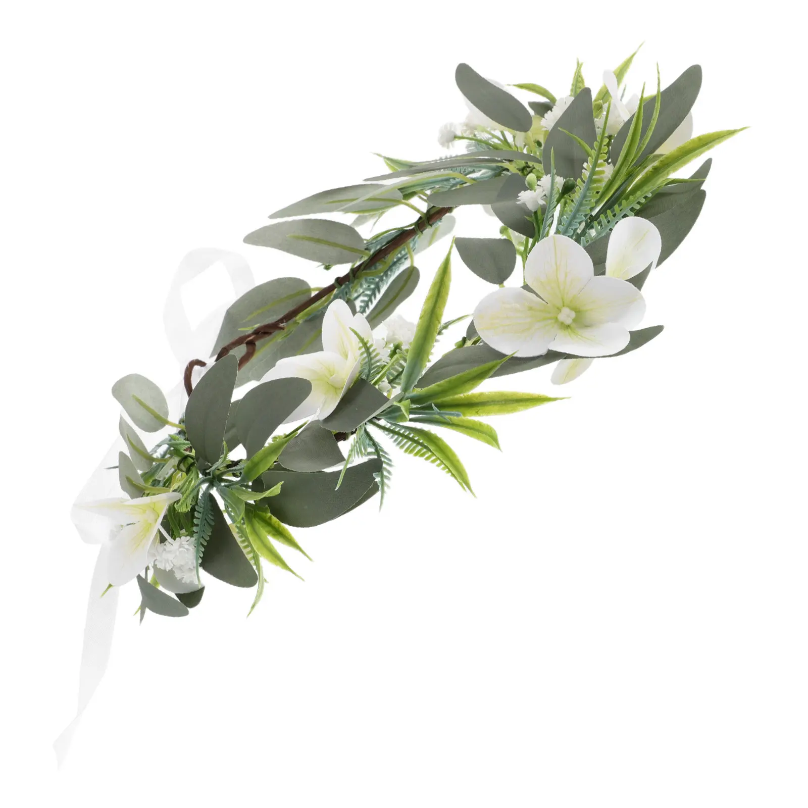 

Artificial Rattan Orchid Wreath Headpiece Adjustable Flower Crown Bridal Silk Orchid Flower Crown for Wedding Indoor Outdoor