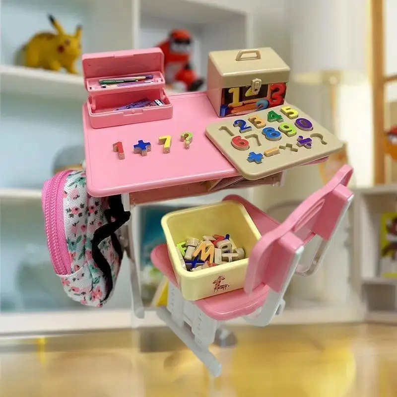Kids Miniature Dollhouse: Alphabet & Number Sorting Puzzle Bricks Toy Set