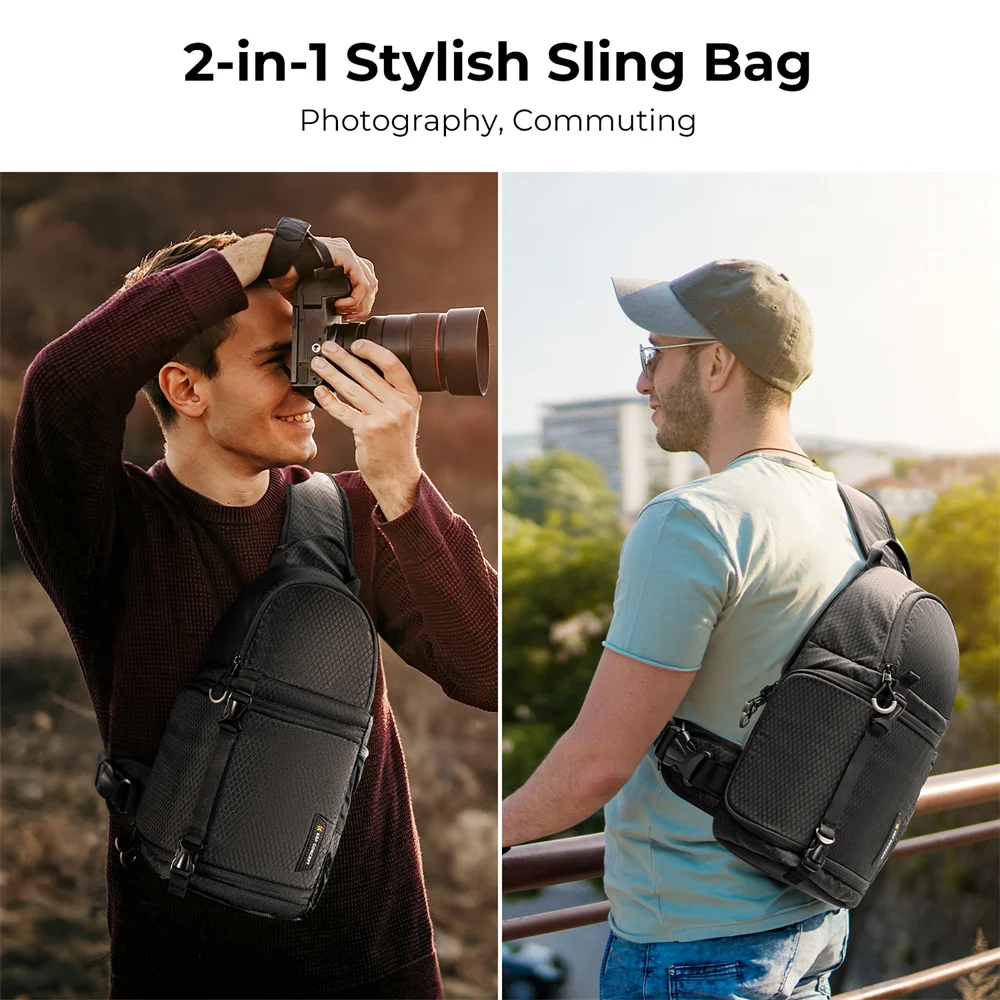 K & F Concept Camera Tas Fotografie Dslr Camera Case 10l Waterdichte Camera Sling Outdoor Hiking Schoudertas Voor Mannen Vrouwen Reizen