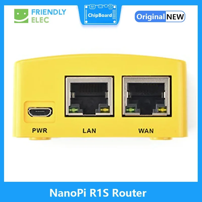 Friendly NanoPi R1S Small Router, All-in-One H3 dual Gigabit Ethernet Port 512M Memory OpenWRT, Easy to Carry