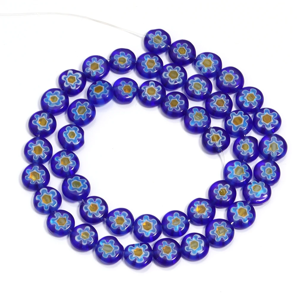 6/8/10mm Bloemvorm Millefiori Lampwork Glazen Kralen Veelkleurige Ronde Spacer Kralen voor Sieraden Maken DIY Armband Accessoires