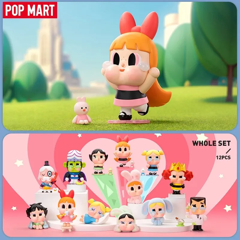 POP MART CRYBABY X Powerpuff Girls Series zabawki pudełko z niespodzianką domysły Bag tajemnicze pudełko Mistery Caixa figurka Surpresa uroczy Model