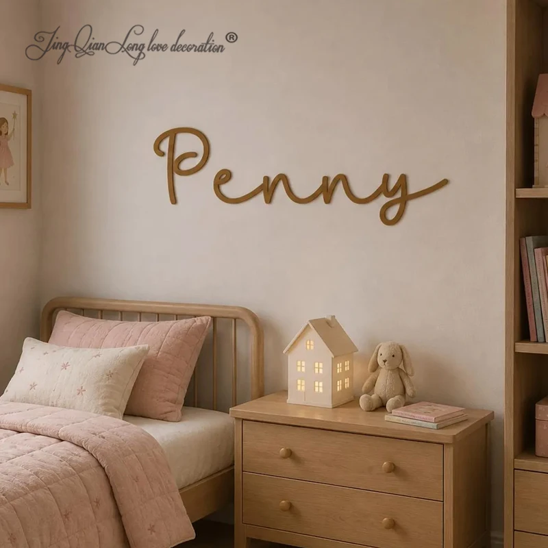 Custom wooden wall name sign wood big letters Modern Nursery Bedroom Room block letter Christmas Gifts for kids
