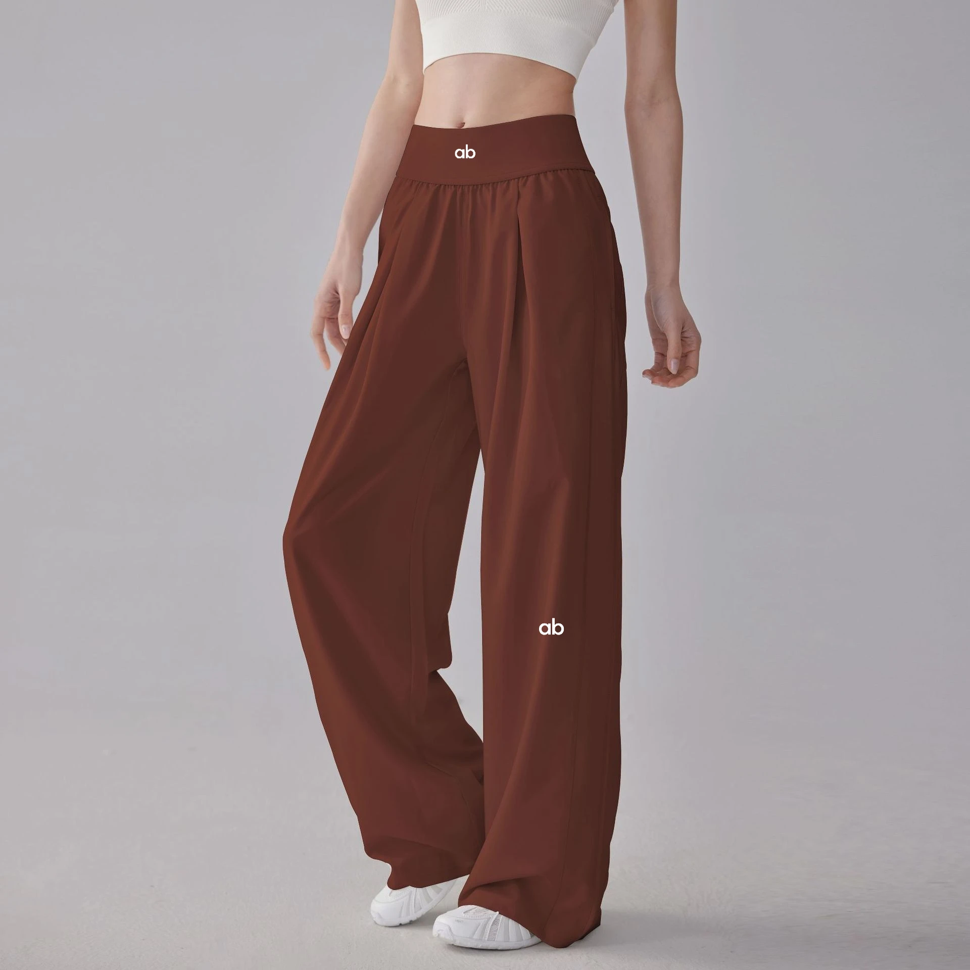 Women High Waist Loose Straight Leg Yoga Pants Quick‑Dry High‑Stretch Cooling Thin Wide Leg Running Fitness Sport Long Trousers