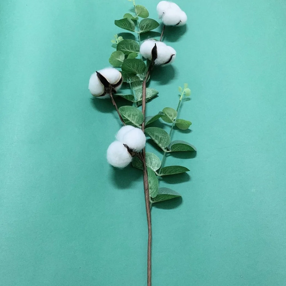 

4pcs Artificial Plants Faux Cotton Fake Grass Diy Craft Material For Home Decor Indoor Wall Wedding Decoration Simulation Grass