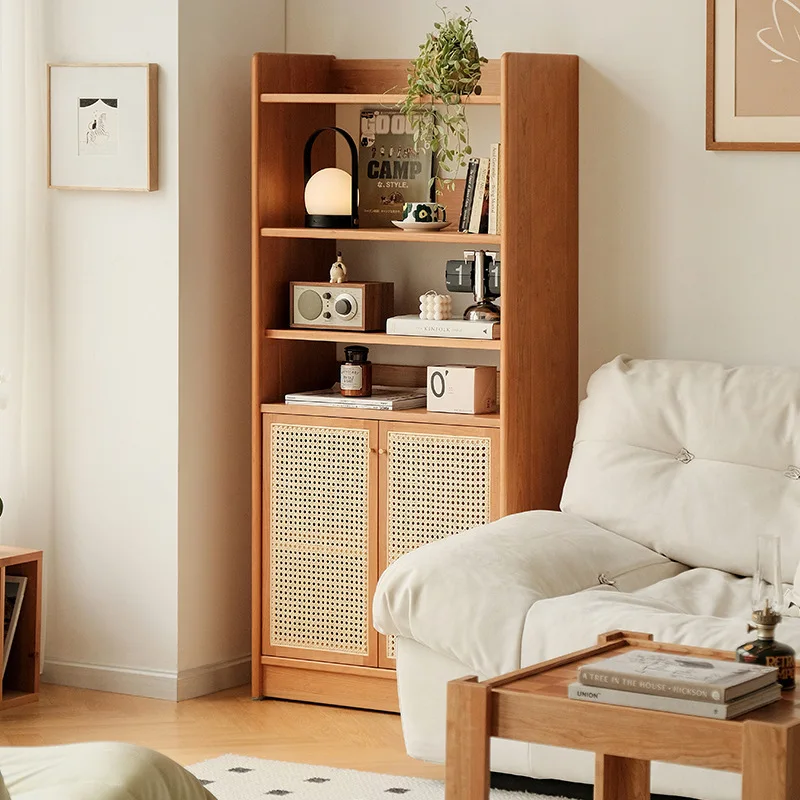 Wohnzimmer Bücherregal Rattan Lagerregal Display Regal einfaches Spind