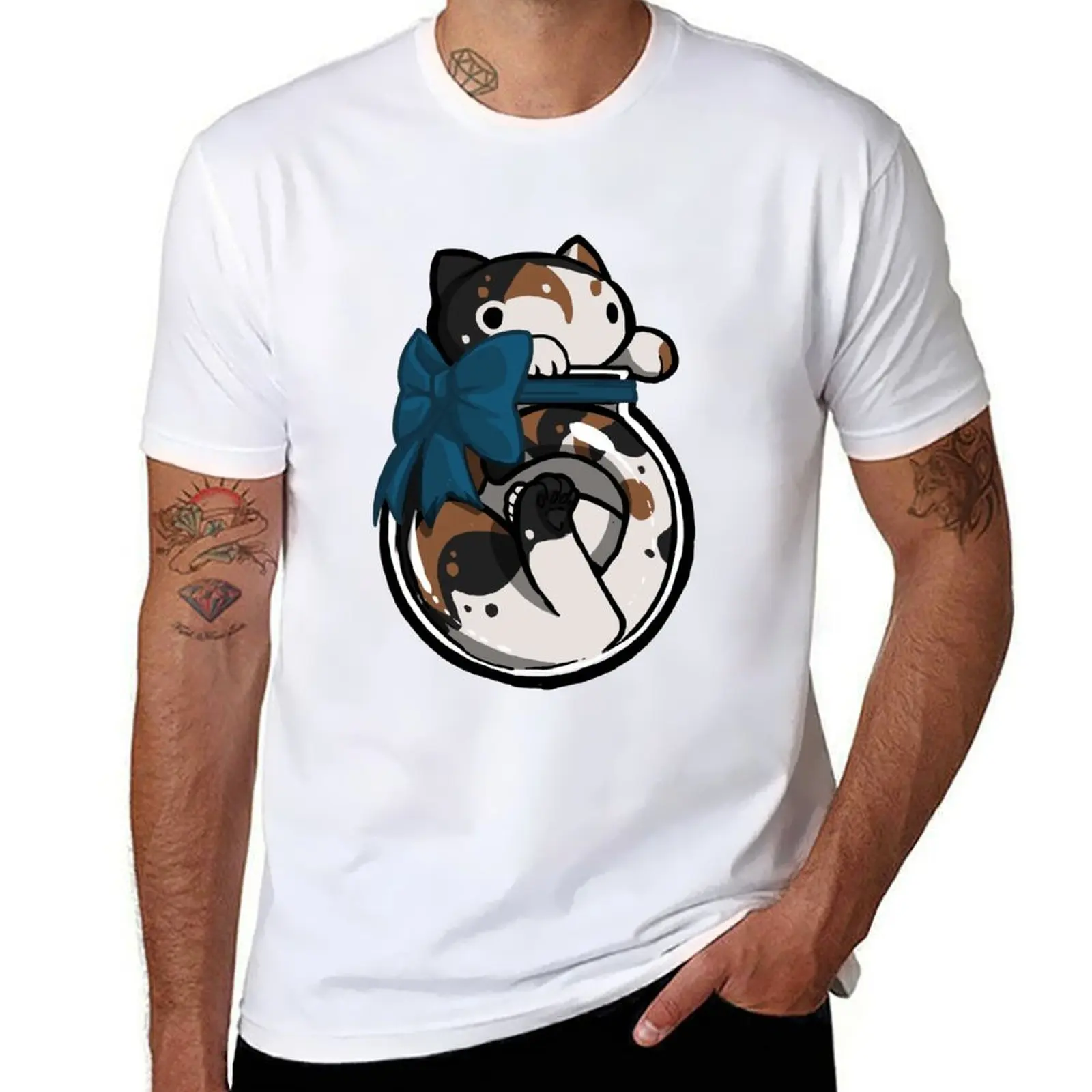 

Cat in a Bottle! (Calico) T-Shirt t shirts for man cotton t shirt for man 100 percent cotton T-Shirt