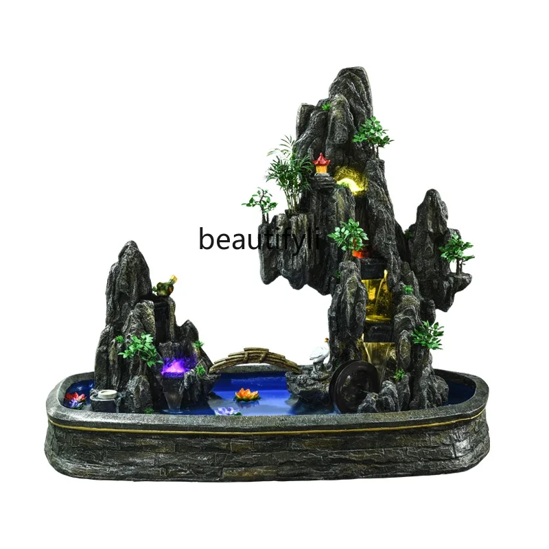 

Rockery water fountain fish pond landscape balcony terrace top floor garden courtyard set living room sun room ornament