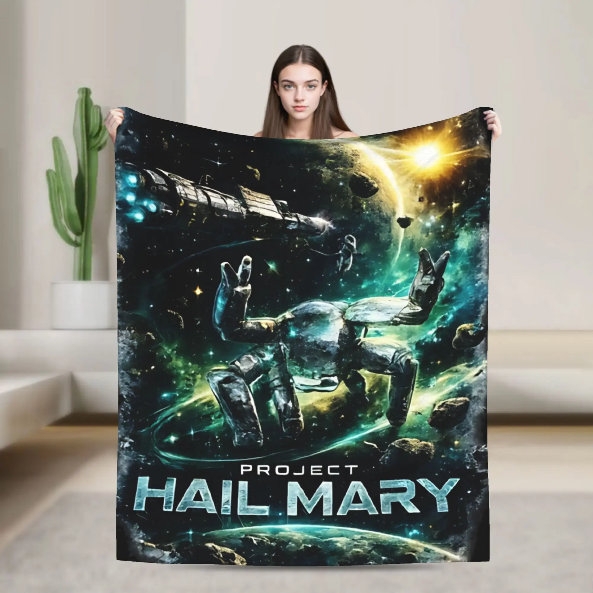 Project Hail Mary Blanket Velvet  Lightweight Thin Throw Blanket for Bedroom Sofa Bedroom Quilt
