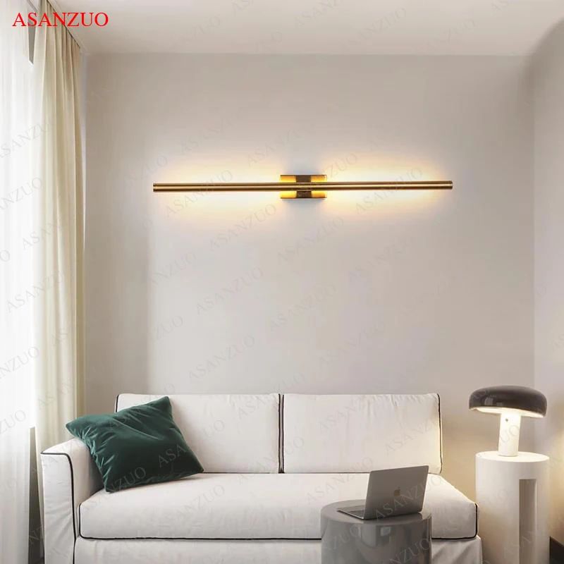 Imagem -05 - Modern Metal Tube Wall Lamps Espelho Led Quarto Foyer Banheiro Sala de Estar wc Decoração do Banheiro Wall Sconce Preto Ouro Pcs por Lote