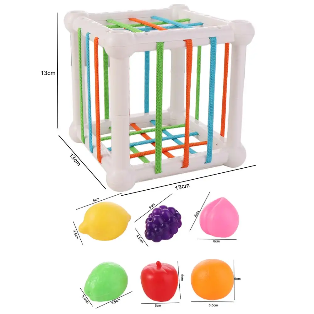 Met kleurrijk fruit Baby Montessori Zintuiglijk speelgoed Simulatie Fijne motoriek Vormsorteerder Kubus Babyspeelgoed Puzzel Cartoon