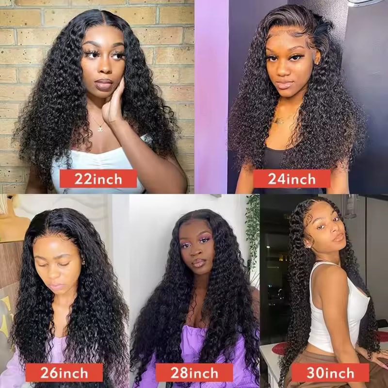 40 44 Inch Deep Wave Lace Front Wig 13x4 13x6 Lace Front Wigs Human Hair 250 Density Transparent Water Wave Curly Lace Front Wig - Image 5