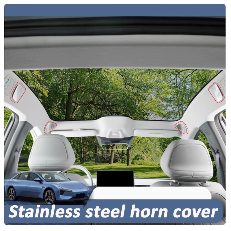 

For XPeng MONA M03 2024 2025 Roof Horn Protective Cover Stainless Steel Material Protection Car Accessories