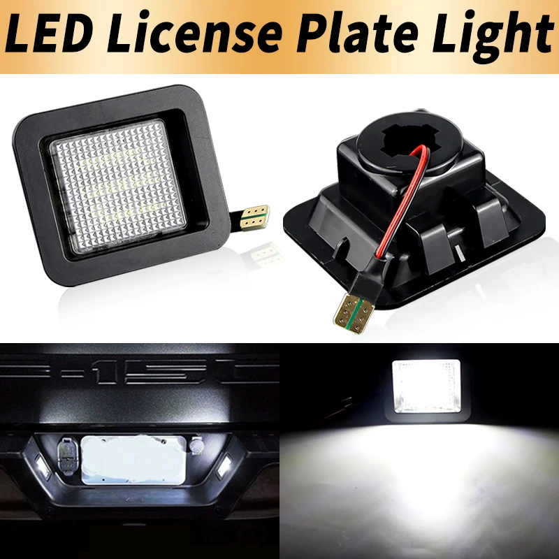 2PCS LED Number Plate Lights Canbus For Ford Raptor 2017-2022 F-150 2015-up White 6000K 12V License Plate Lamps Car Accessories