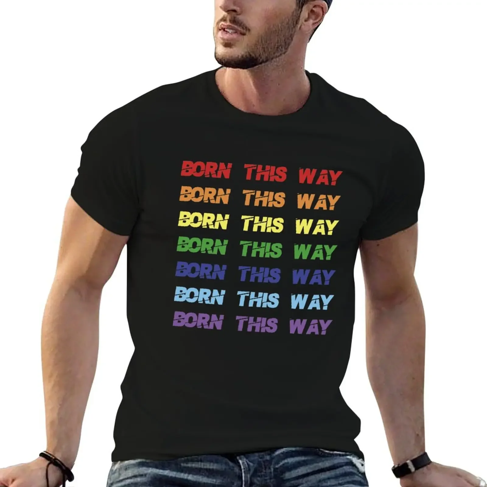 

Born This Way Lady Gaga T-Shirt kawaii clothes summer top plus size tops anime clothes mens plain t shirts