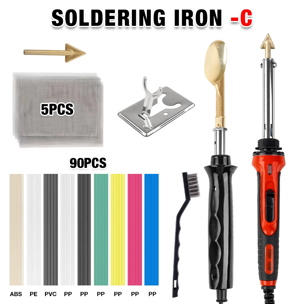 50W / 100W Home Leather Ironing Tool Crack Repair Smoothing Tool Repair Plastic Soldering Iron Car Bumper Welding Machine,Tools image 3