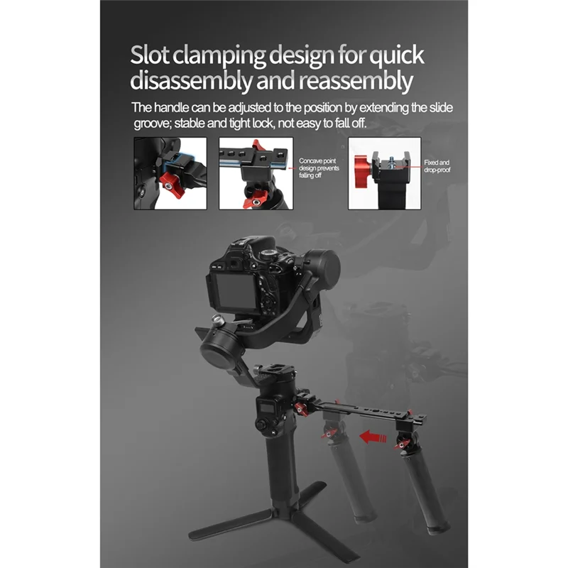 For DJI Ronin RS2/3 Stabilizer Lifting Pot Upgraded Carbon Fiber Adjustable Angle Folding One-Hand Chute Handle