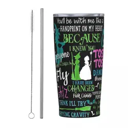 Halloween Wicked Musical Movie 2024 Insulated Tumbler with Lid Vacuum Coffee Mugs Double Wall Car Bottle Cup 20oz