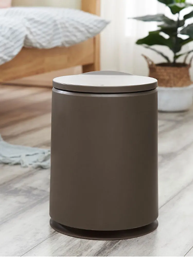 Nordic trash can with lid creative classification, household kitchen, living room, bathroom large trash can, press type black