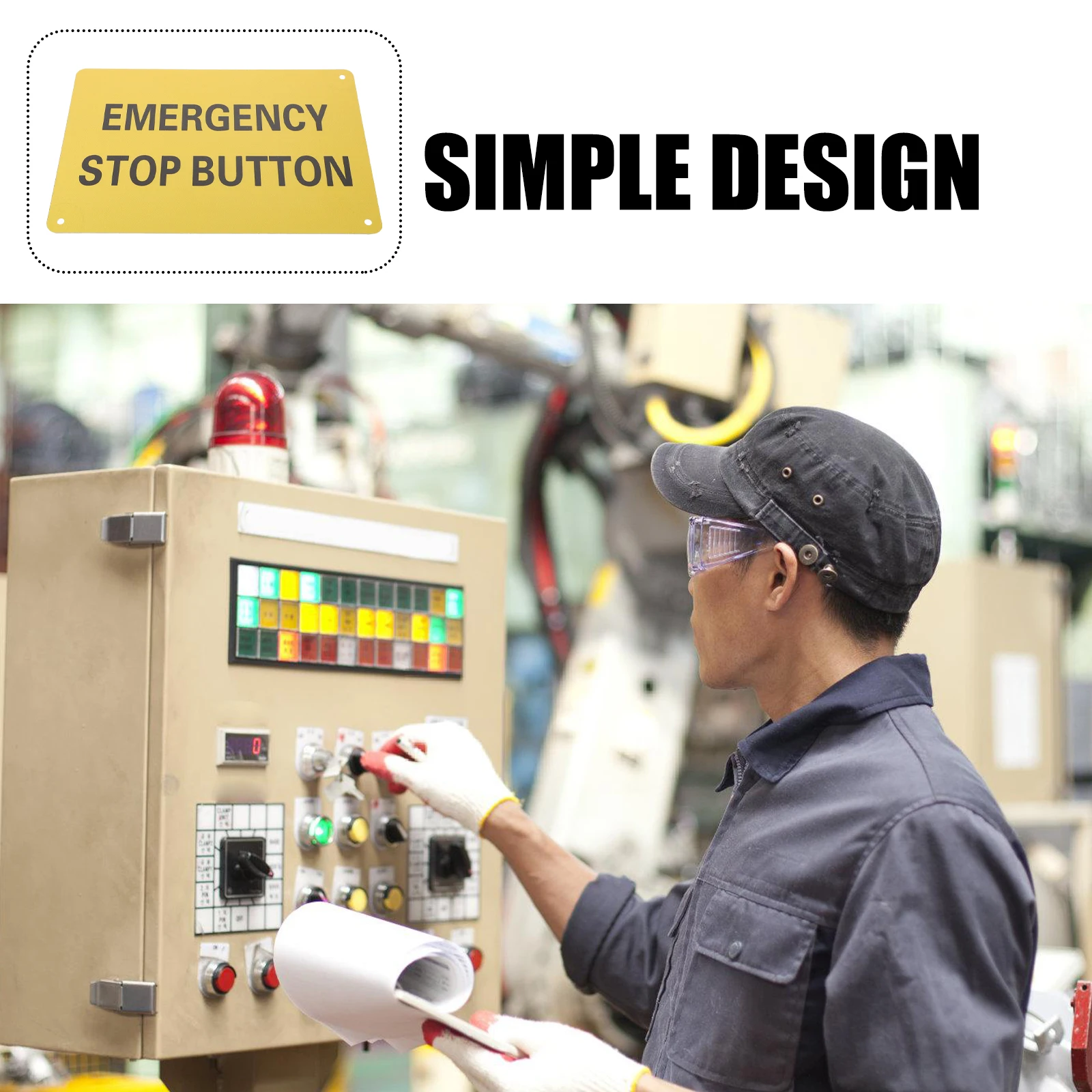 

Aluminum For Machinery Equipment Highly Visible Warning Safety Indicator Metal Notice For Equipment Caution Emergency