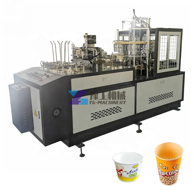 Yugong KFC Automatic Paper Bucket Making Machine with Direct Bottom & Open Cam Automatic Oiling