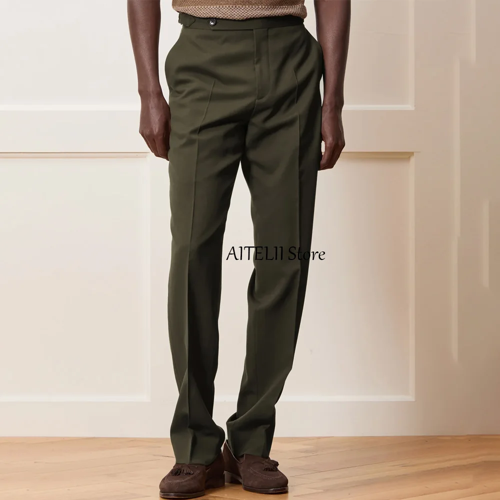 

Рабочие брюки для мужчин, мужские брюки с прямыми штанинами, однотонные деловые повседневные брюки, классическая одежда пошив
