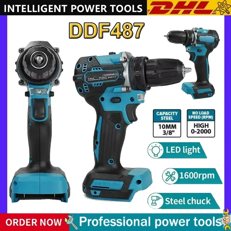 

For Makita 18V Battery DDF487 Suitable for Five-rope Impact Drill of Decoration Team Uses 18V Brushless Electric Drill