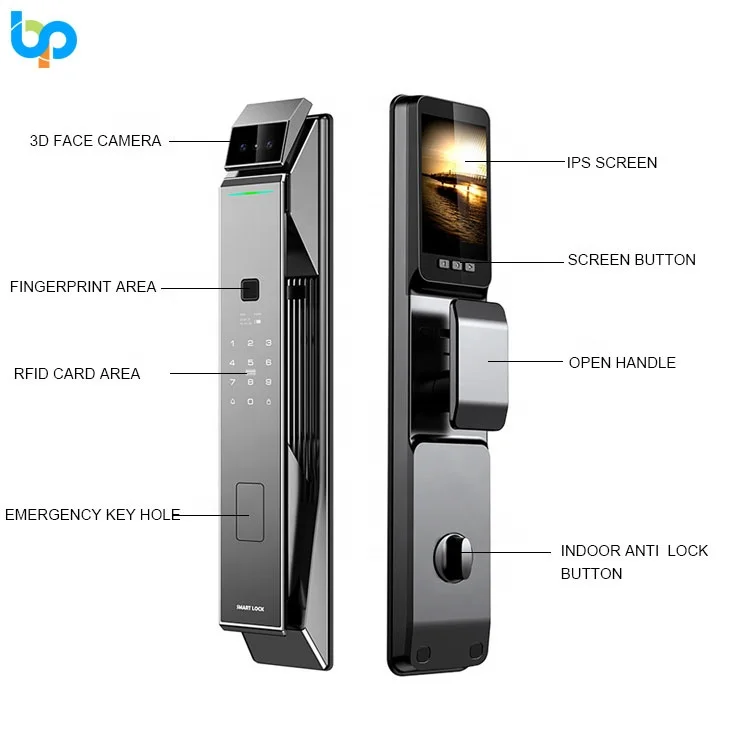 3D Face Recognition Lock Automatic Electronic Home Security Biometric Finger Print Lock Fingerprint RFID Card Smart Door Lock