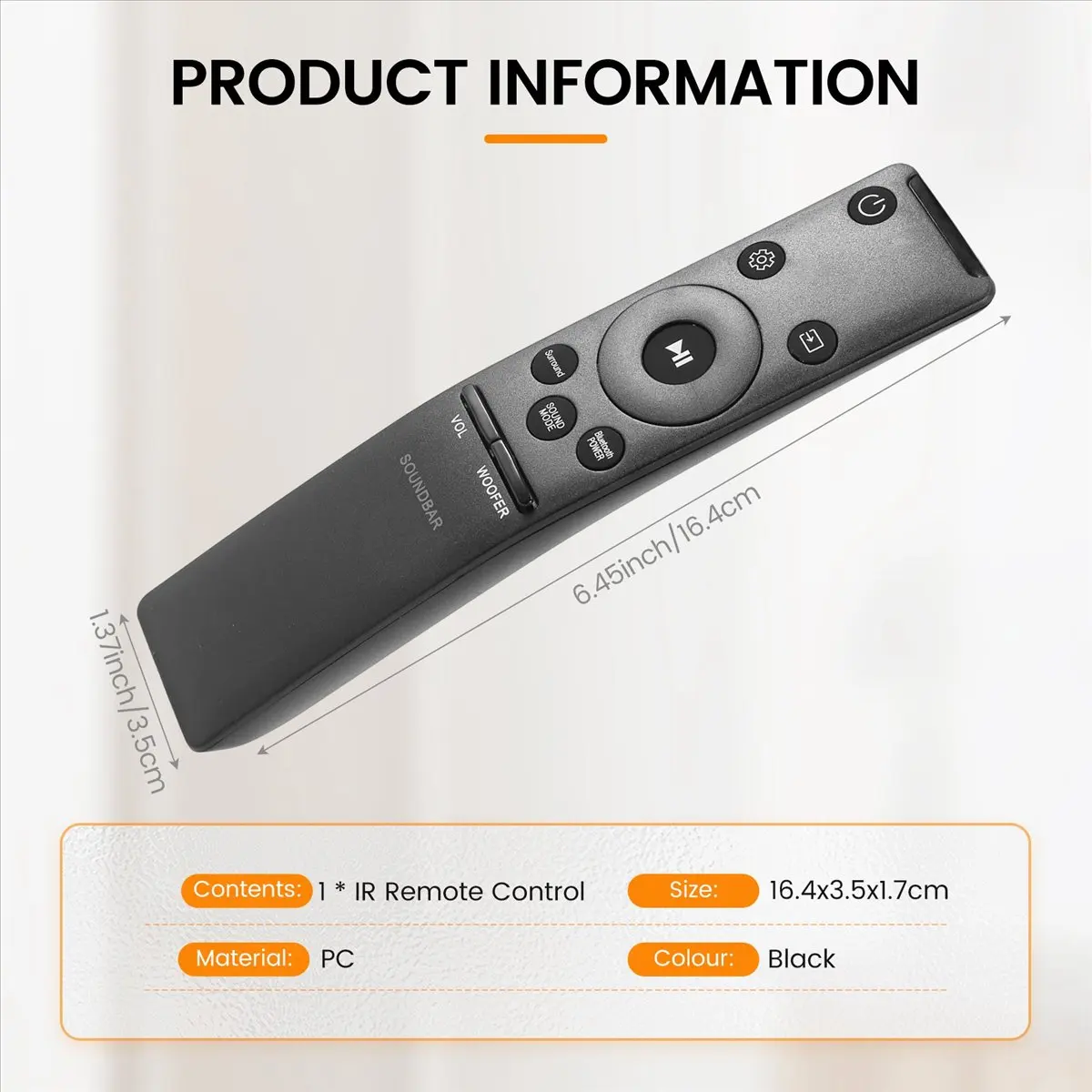 Y23A AH59-02758A Replace Remote Fit for Samsung Soundbar HW-M450 HW-M4500 HW-M4501 HW-M550 HW-M430 HW-M360 HW-M370