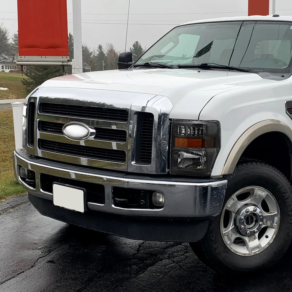 

Fits 2008-2010 Ford F250 F350 F450 SuperDuty Pickup Black Headlights Headlamps