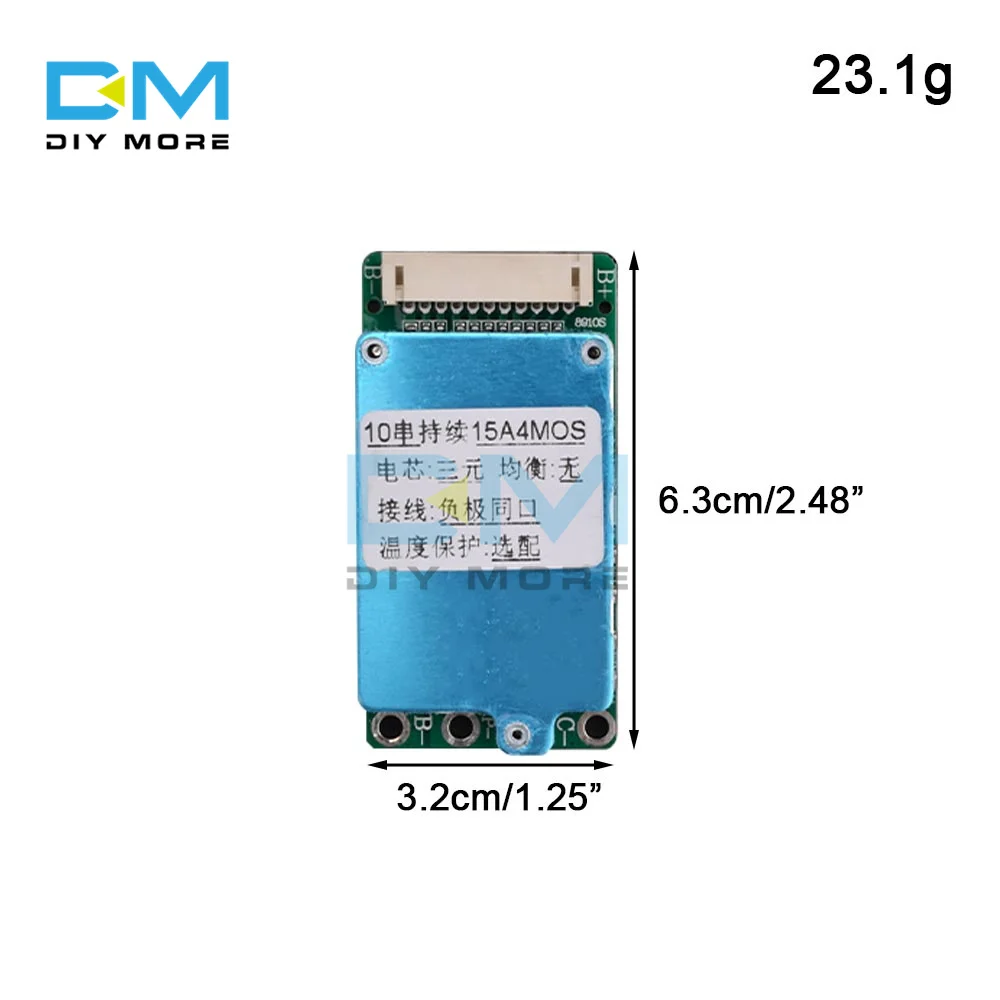 BMS 10S 36V 15A 18650 Lithium Battery Charge Protection Board Short Circuit Protection Common/Split Port for Ebike/Escooter