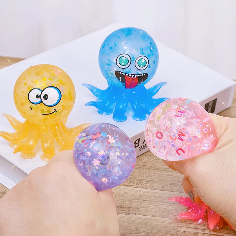 

Octopus Stress Balls Release Octopus Suction Cup Pinch Toy Balls Sensory Toy For Adults Children Puzzle Stress Reducing Toys