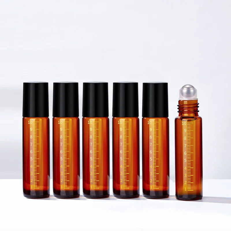 

16pcs 5ml 10ml Glass Roll On Bottle With Stainless Steel Rollerballs Empty Perfume Bottle Vials Roller Bottle Amber Glass Vials