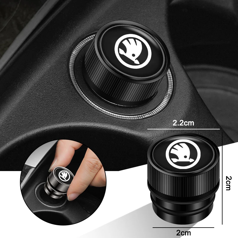 Car Cigarette Lighter Cover DustProof Decoration Cap For Skoda Fabia Superb Yeti Octavia Enyaq Rapid Kodiaq Kamiq Karoq Scala A7