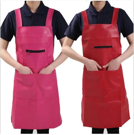 Restaurant Hotel Kitchen Dishwasher PU Apron Men Women Practical Anti-oil Pollution Aprons Belt H Shape