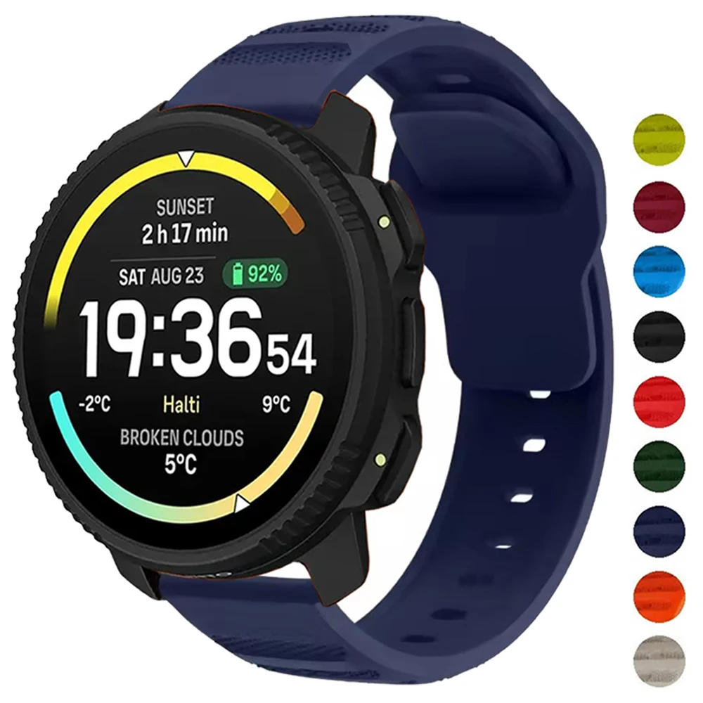 22 mm atmungsaktives Silikonarmband für Suunto Vertical 2/Ocean Sport WatchBand für Suunto RACE S/Race Run/5 9 Peak Pro Soft-Armband