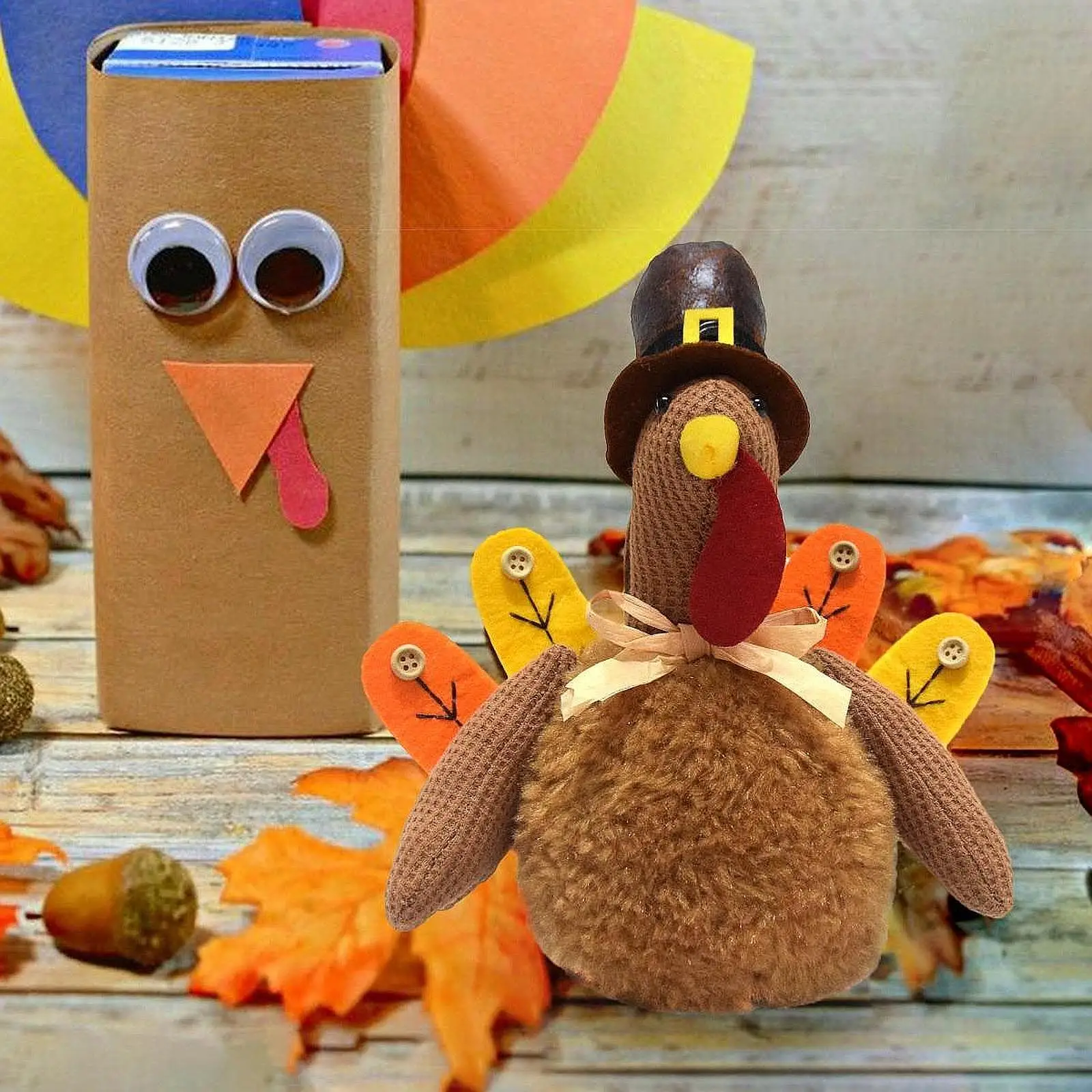 Plush Turkey Decoration Funny Turkey Doll Ornament for Farmhouse Desk Party