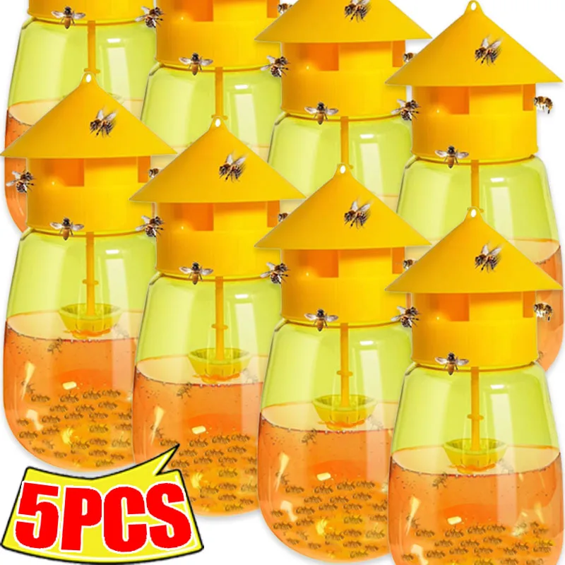 5/1x piège à mouches de fruits en plastique tueur piège à drosophile Anti mouche tueur de fruits receveur verger insectes lutte antiparasitaire mouche abeille receveur