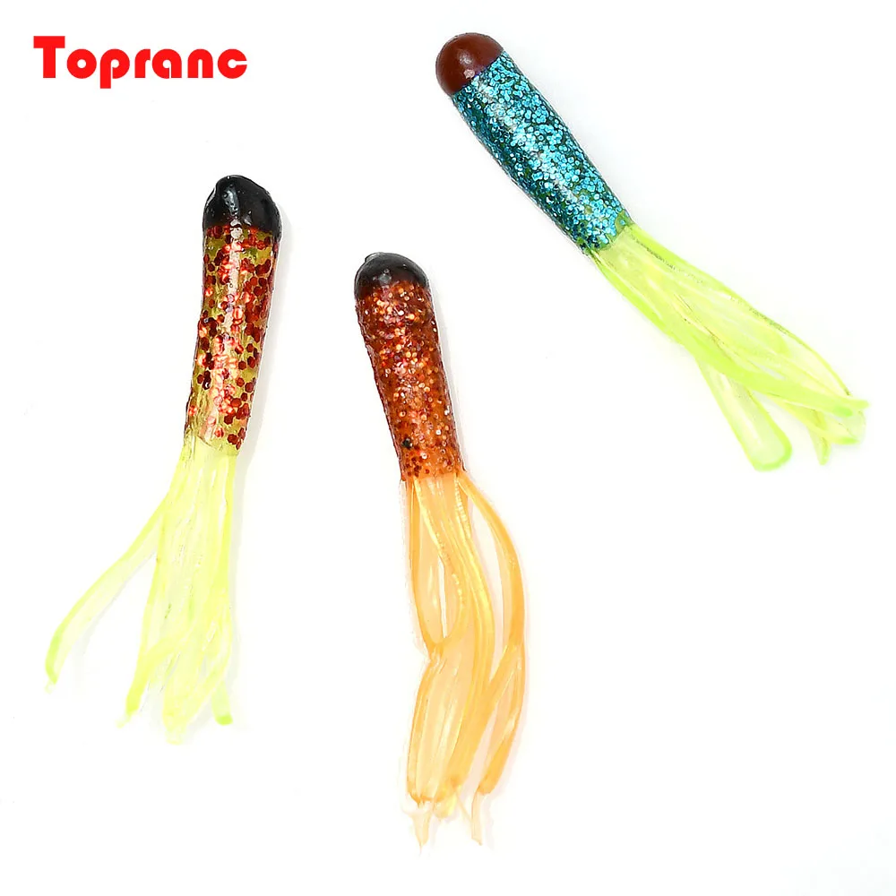 24 Stück Crappie-Köder, Jigköpfe, PVC-Schlauch, Köder, Jig, Panfish, Kunststoffköder, weiche Würmer für Forellen, Salzwasser, Süßwasser, Angeln, Flüsse