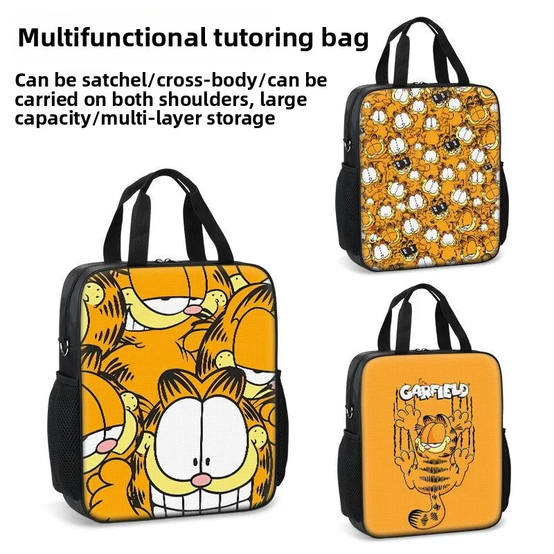 

Garfield cartoon cute student school bag kawaii portable tote file bag can be single-shoulder crossbody or backpack wholesale