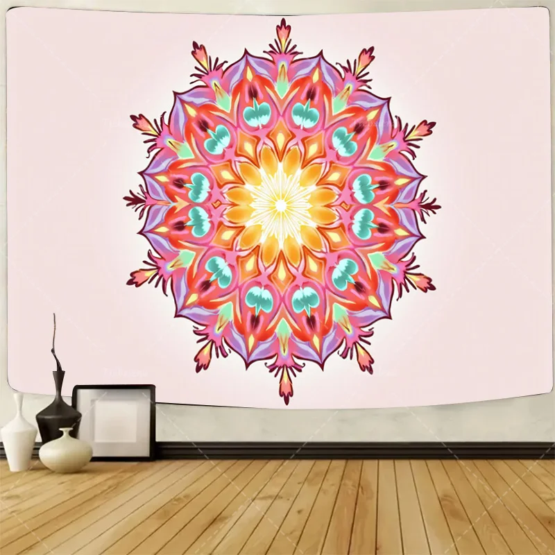 

1 шт. настенный гобелен в стиле бохо Мандала - яркий цветочный дизайн для декора стен
