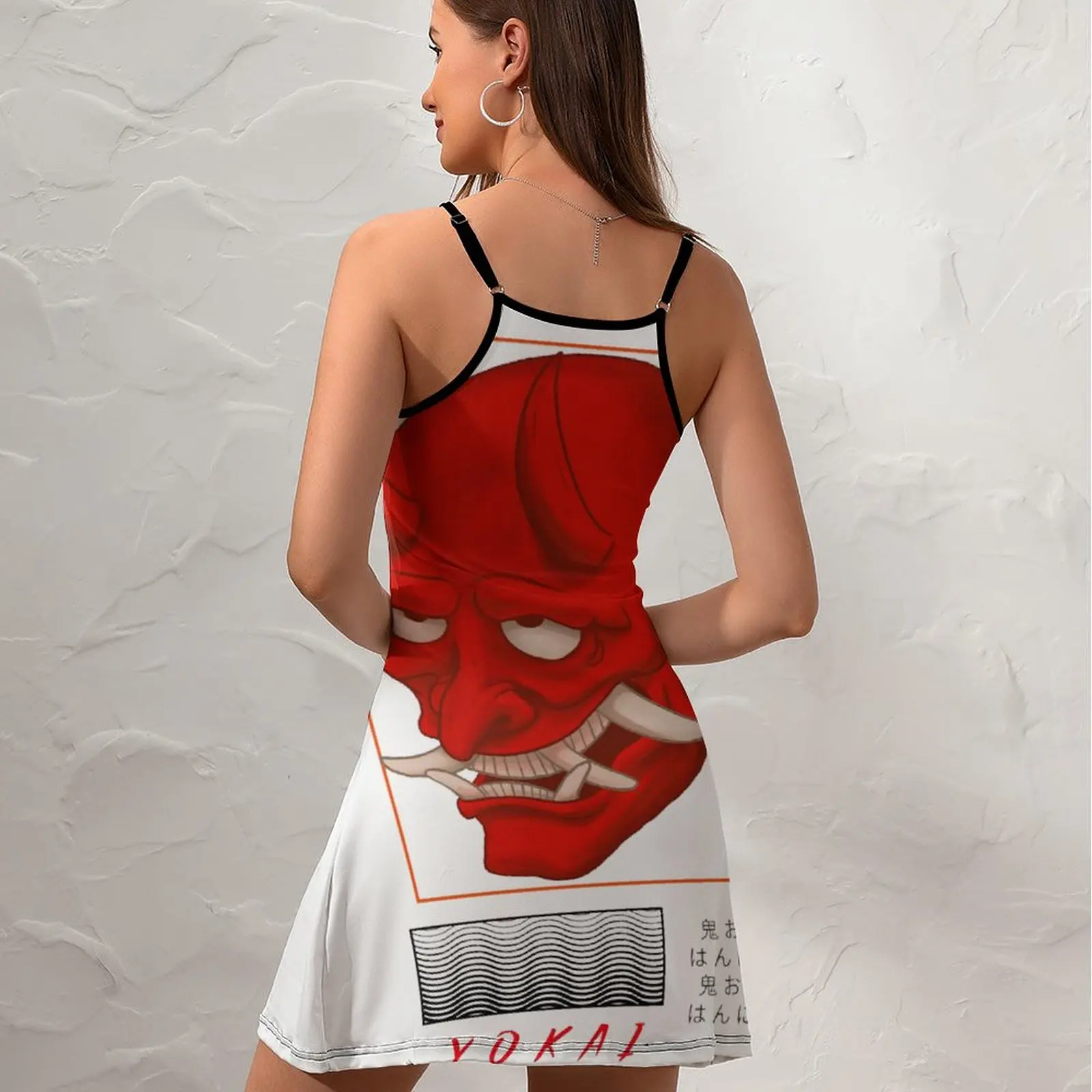 Red Oni Yokai Orge For Sale Demon Japan  Women's Sling Dress Funny Novelty The Dress Novelty Sexy  Woman's Dress  Vacations