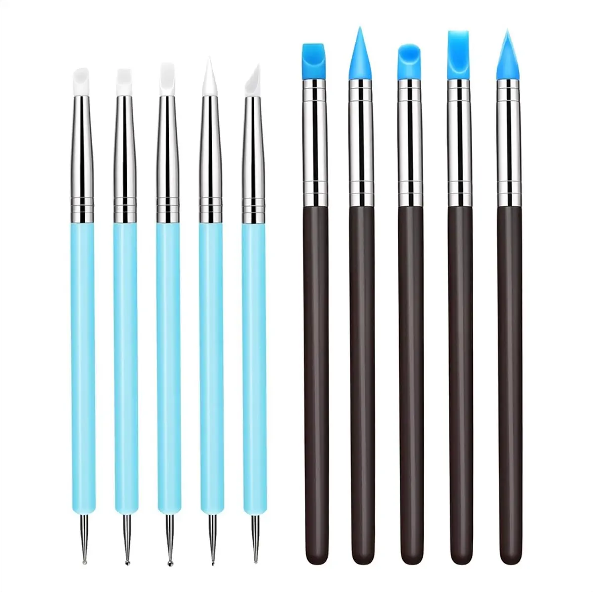 ABFW 10 PCS Rubber Clay Sculpting Tools, Silicone Sculpting and Polymer Clay Tools, Modeling Dotting Tools